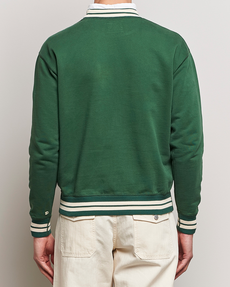 Men | Sweaters & Knitwear | Drake's | Striped Rib Sweatshirt Green