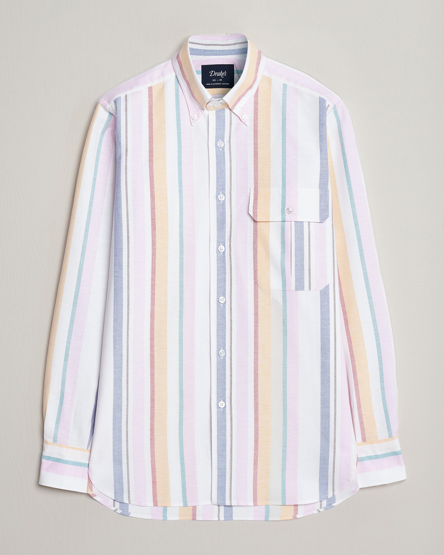 Drake's Multi Stripe Oxford Shirt Multi at CareOfCarl.com