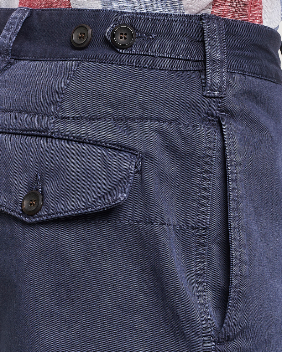 Men | Shorts | Drake's | Cotton Twill Chino Shorts Washed Navy