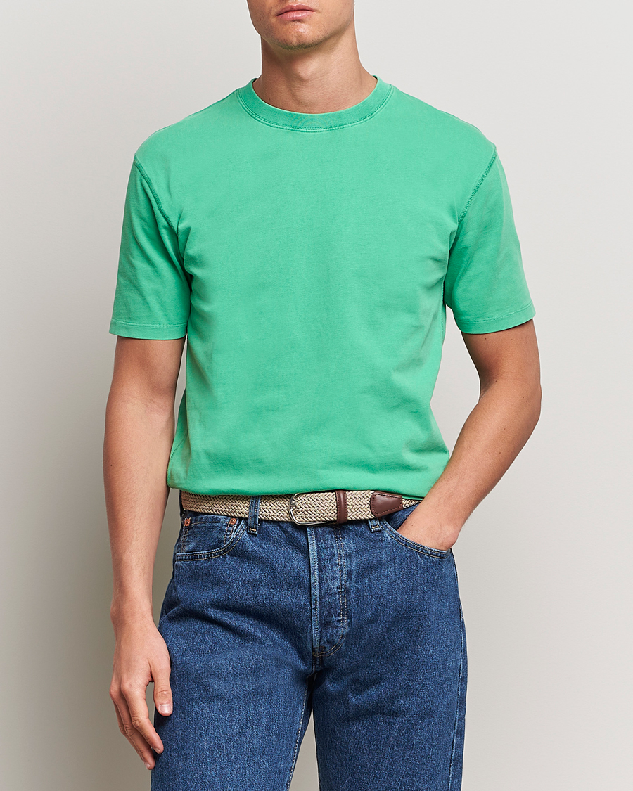 Herren | T-Shirts | Drake\'s | Washed Hiking T-Shirt Green