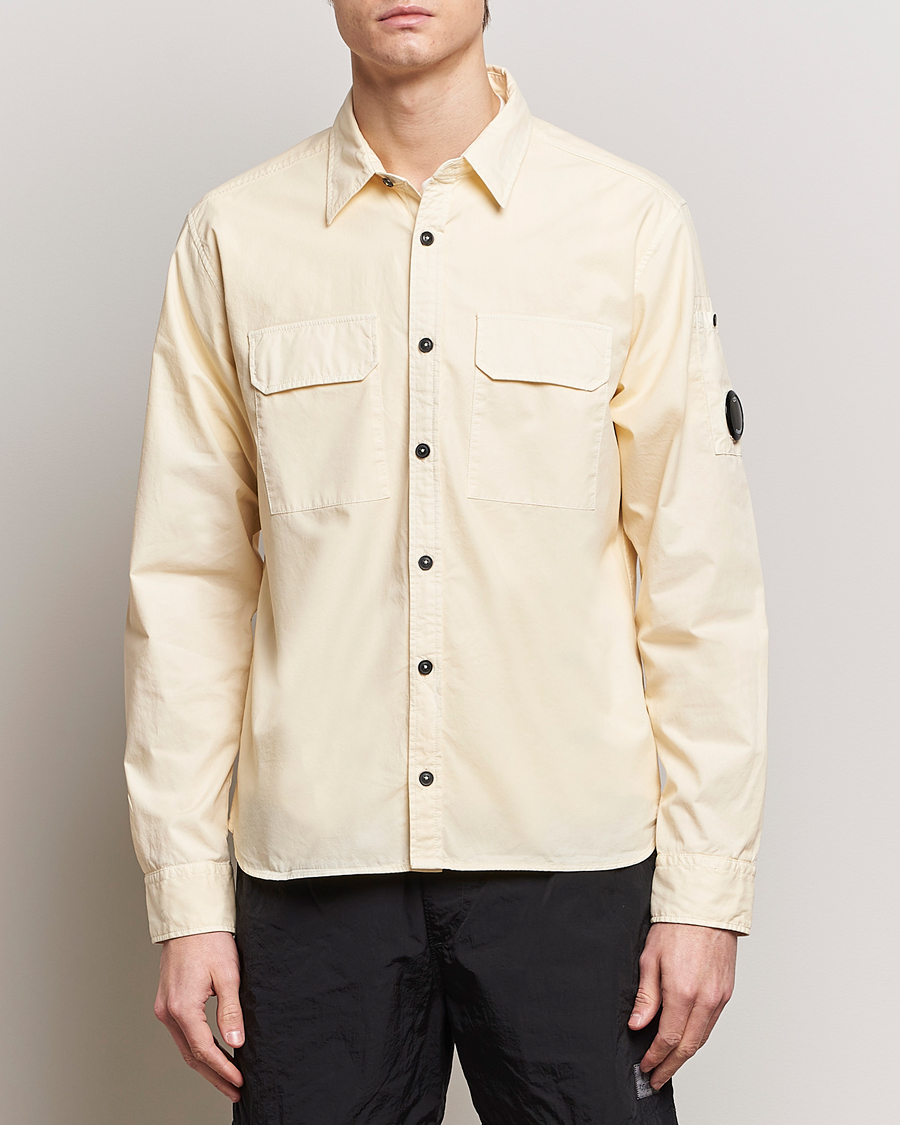 Men | Casual Shirts | C.P. Company | Long Sleeve Gabardine Pocket Shirt Ecru