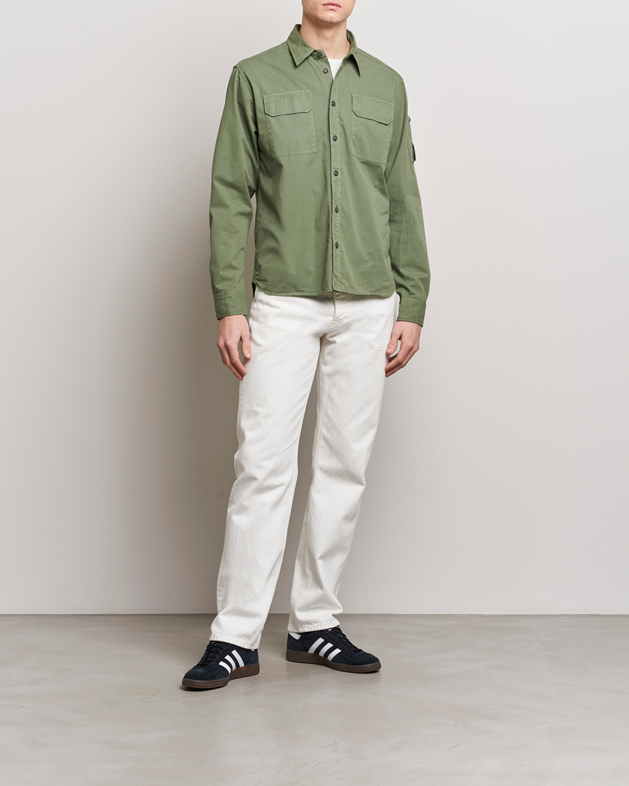Men | Shirts | C.P. Company | Long Sleeve Gabardine Pocket Shirt Green