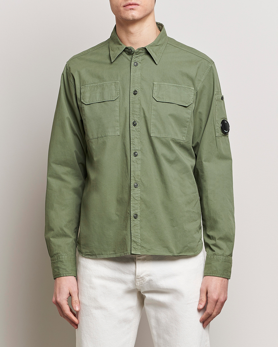 Herr | Casualskjortor | C.P. Company | Long Sleeve Gabardine Pocket Shirt Green