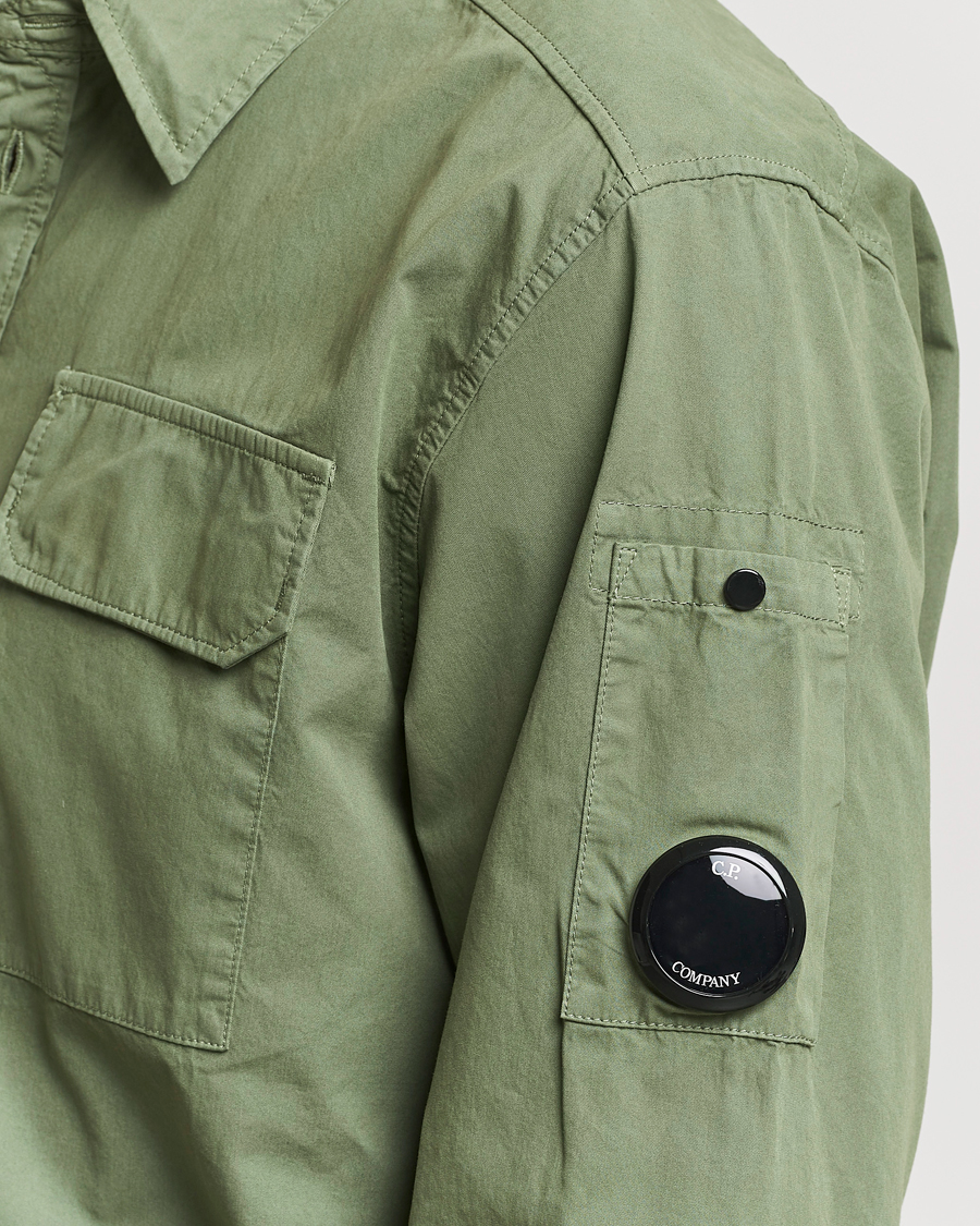 C.P. Company Long Sleeve Gabardine Pocket Shirt Green at