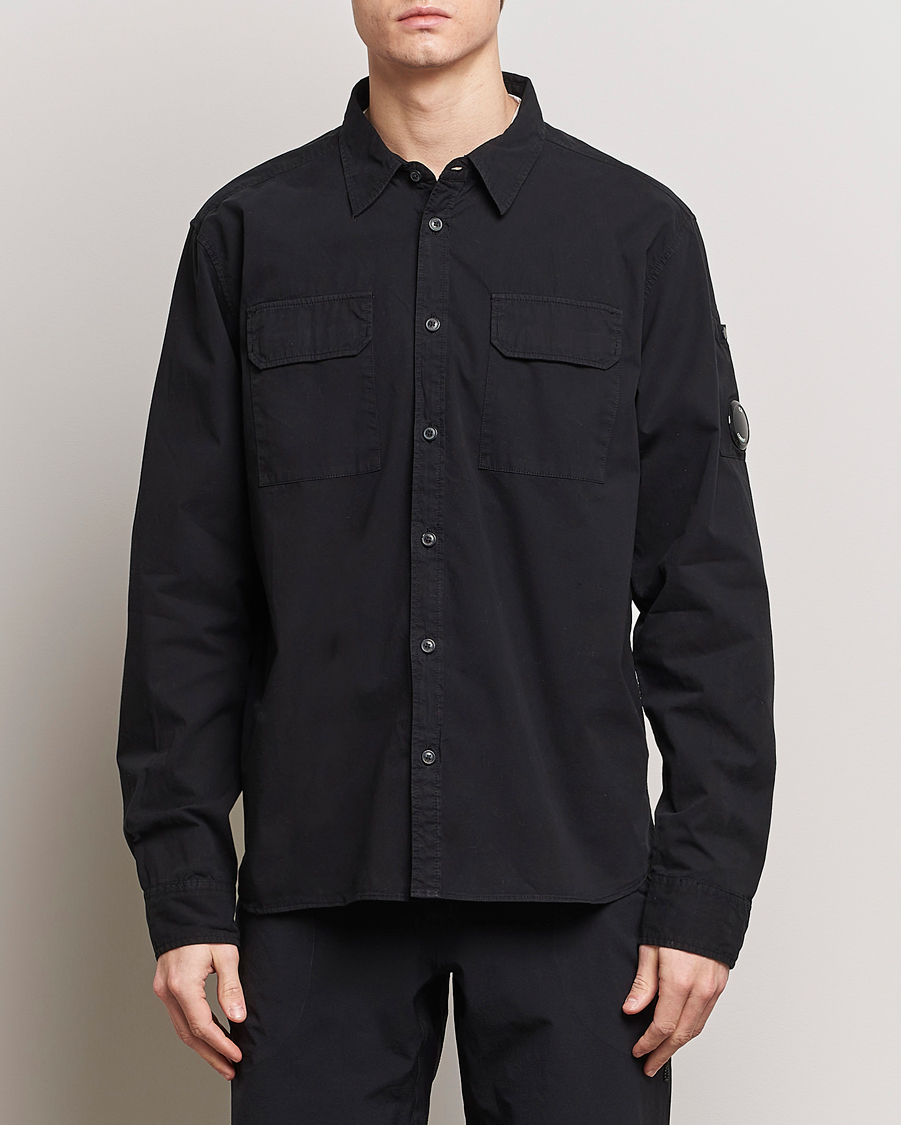 Herr | Skjortor | C.P. Company | Long Sleeve Gabardine Pocket Shirt Black
