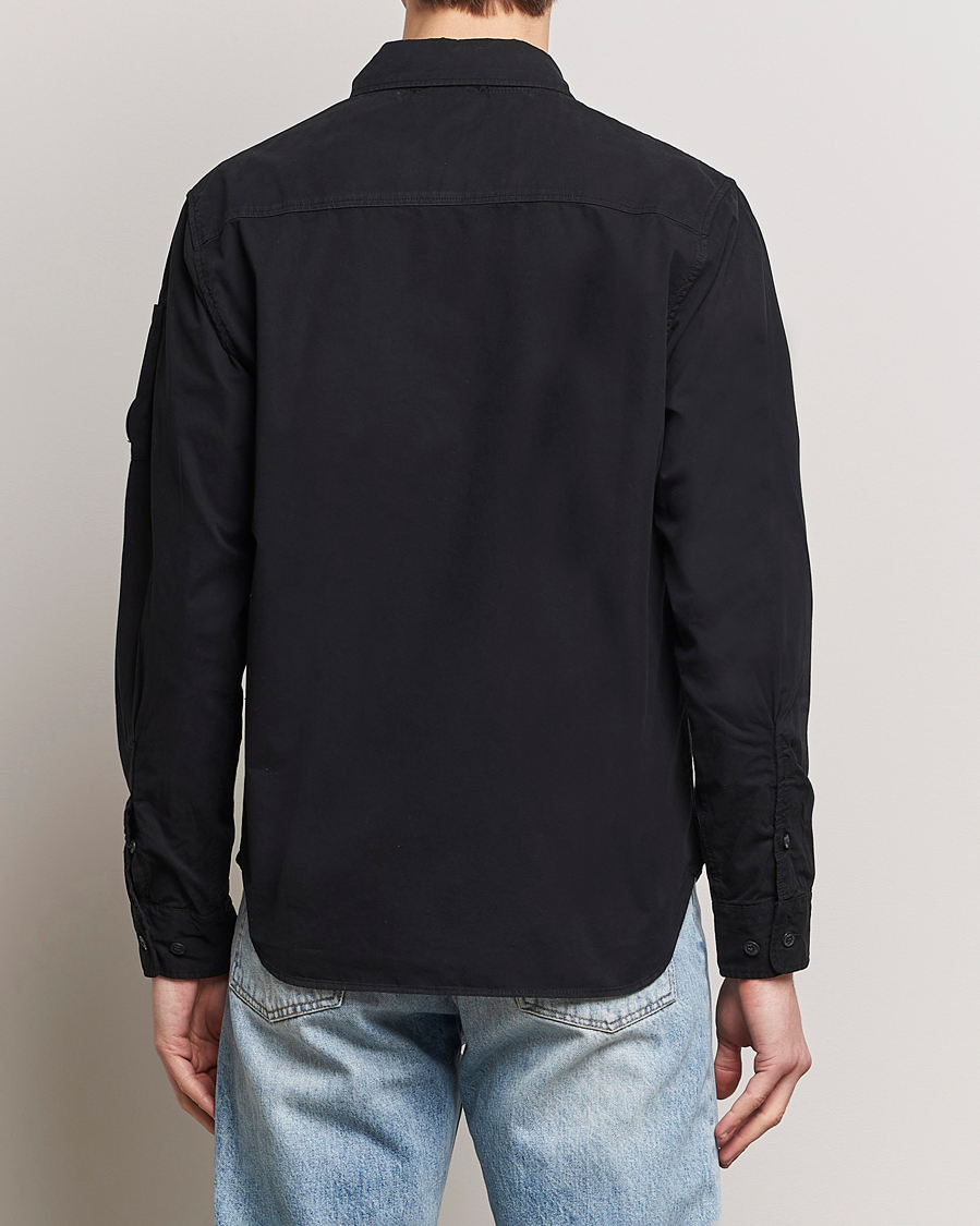 Men | Shirts | C.P. Company | Garment Dyed Gabardine Zip Shirt Jacket Black