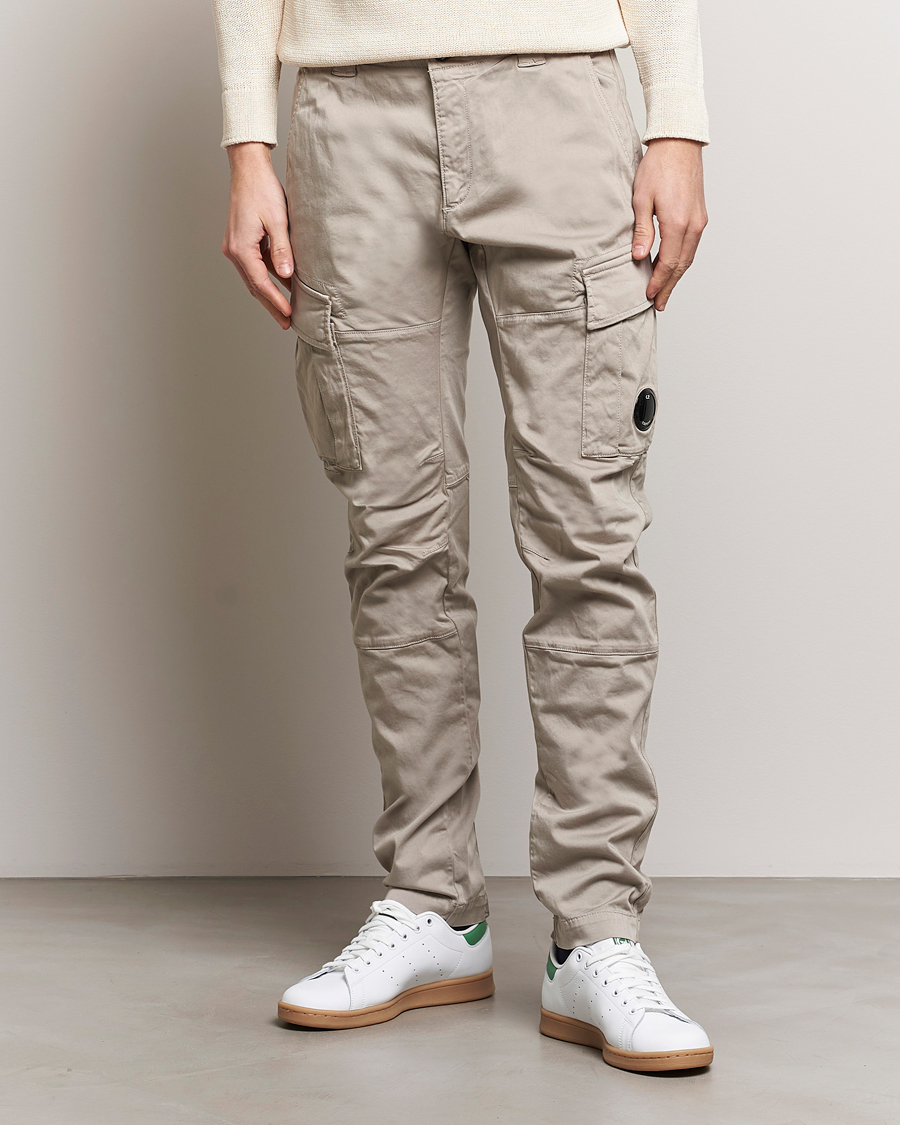 Men | Cargo Trousers | C.P. Company | Satin Stretch Cargo Pants Beige