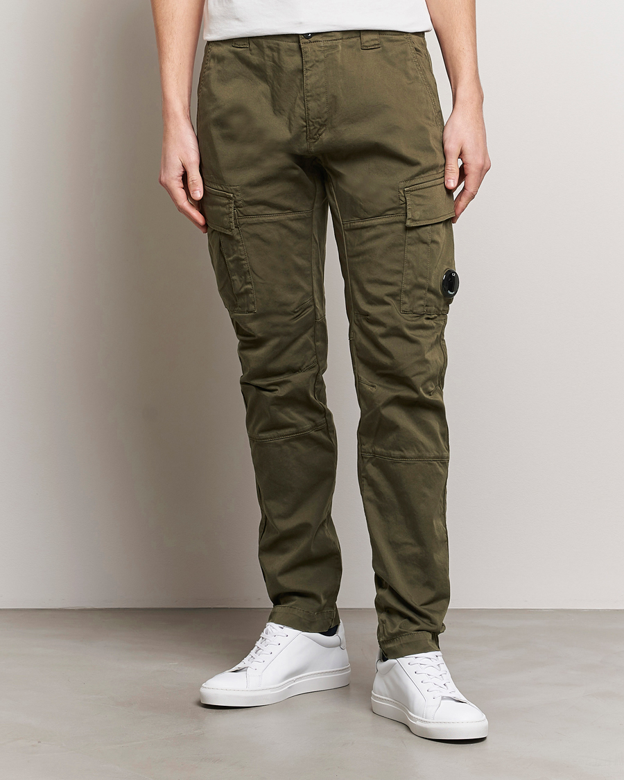 Men | Trousers | C.P. Company | Satin Stretch Cargo Pants Army