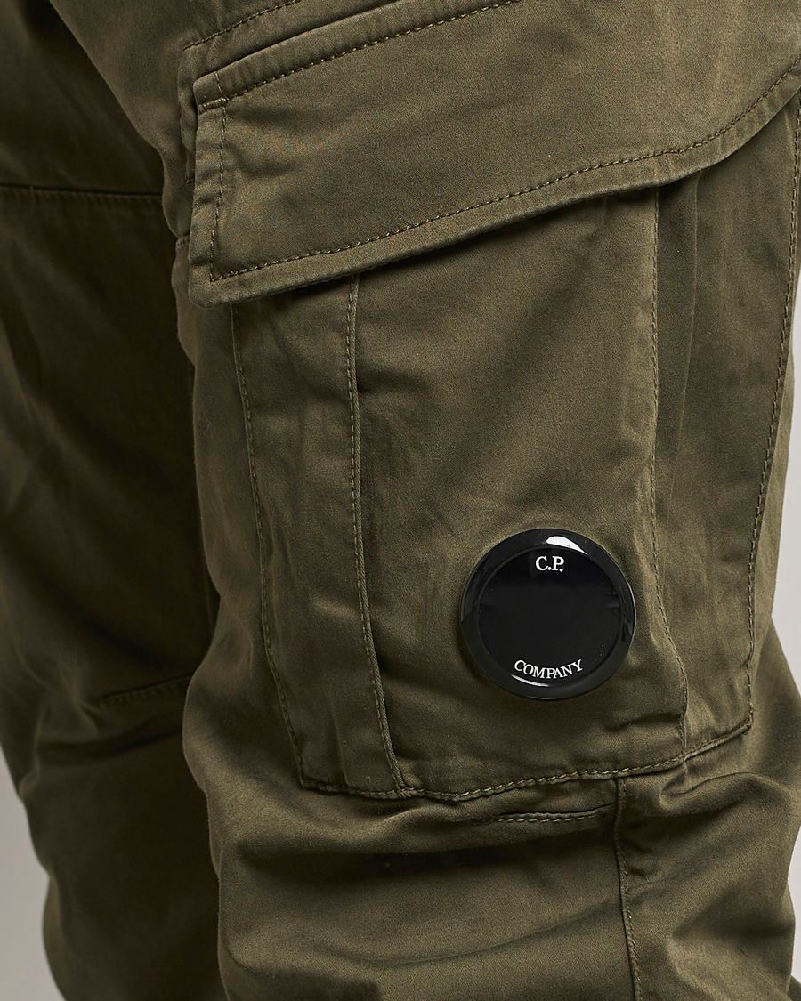 Men | Trousers | C.P. Company | Satin Stretch Cargo Pants Army