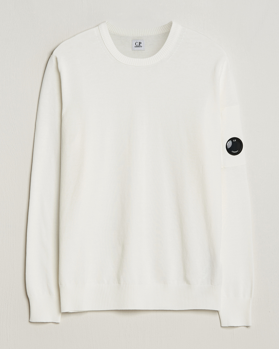 Men | Sweaters & Knitwear | C.P. Company | Old Dyed Cotton Crepe Crewneck White
