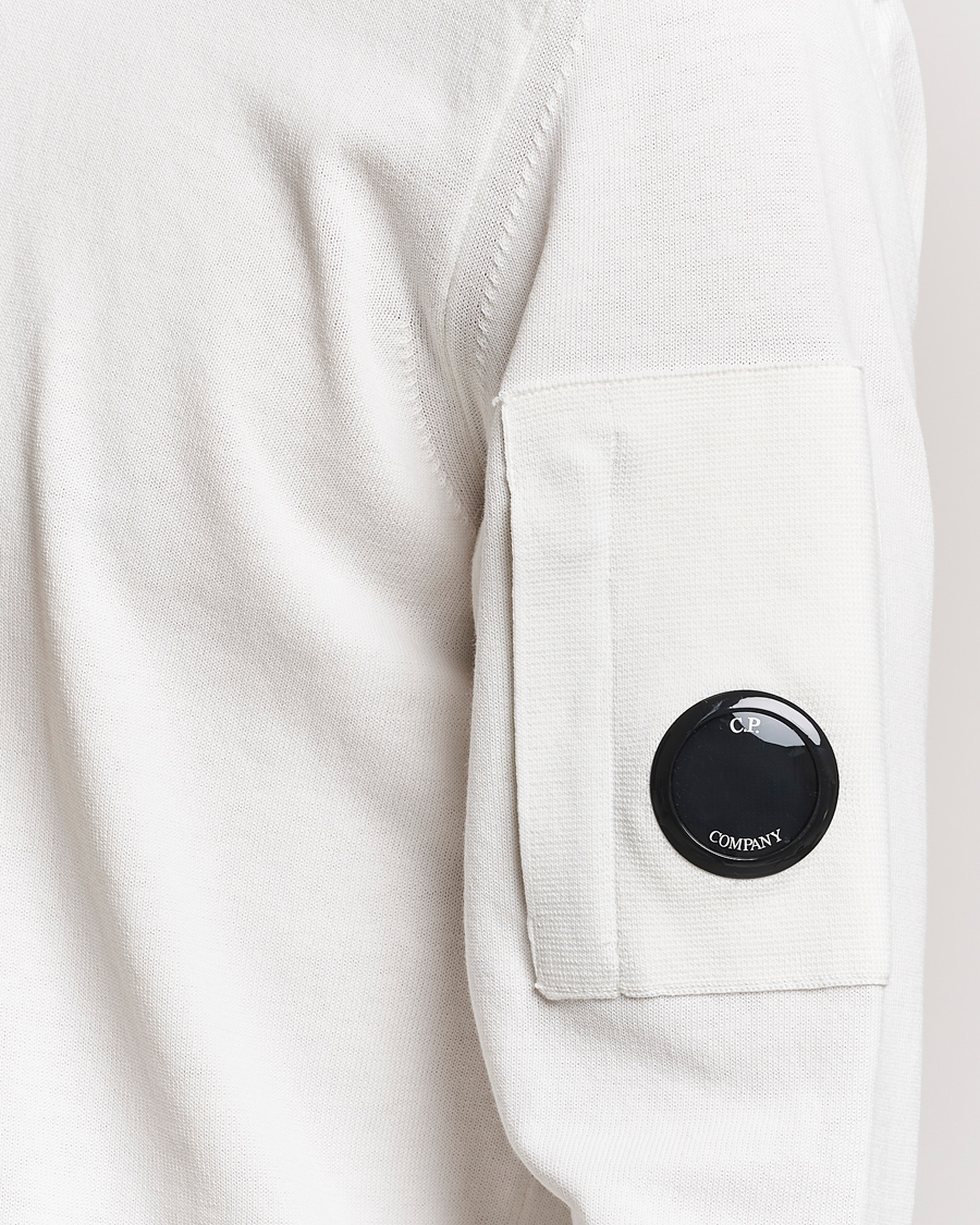 Men | Sweaters & Knitwear | C.P. Company | Old Dyed Cotton Crepe Crewneck White