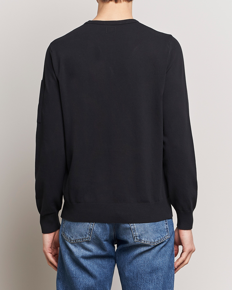 Men | Sweaters & Knitwear | C.P. Company | Old Dyed Cotton Crepe Crewneck Black