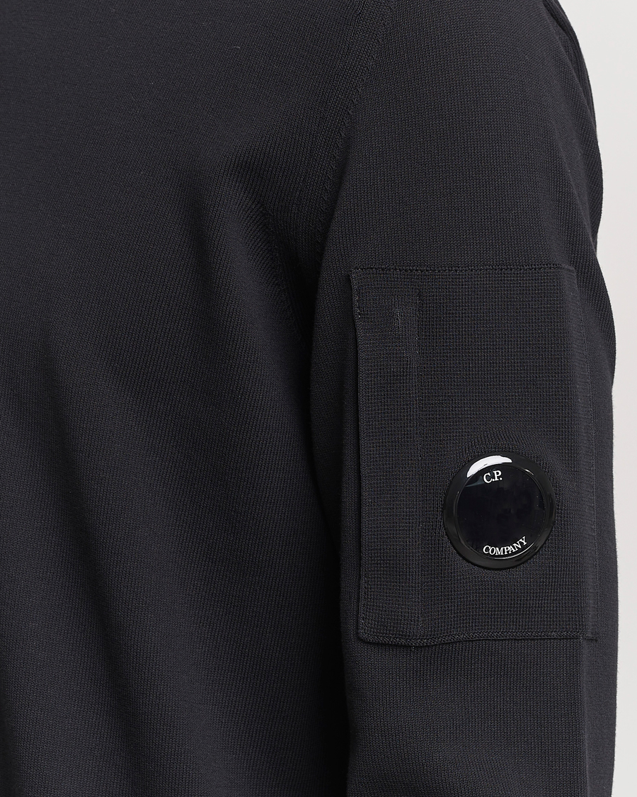 Men | Sweaters & Knitwear | C.P. Company | Old Dyed Cotton Crepe Crewneck Black