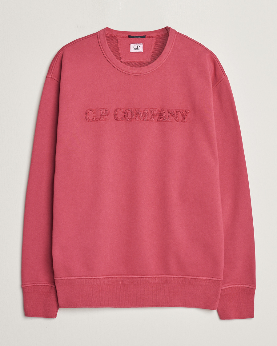 Men | Sweaters & Knitwear | C.P. Company | Resist Dyed Cotton Logo Sweatshirt Wine