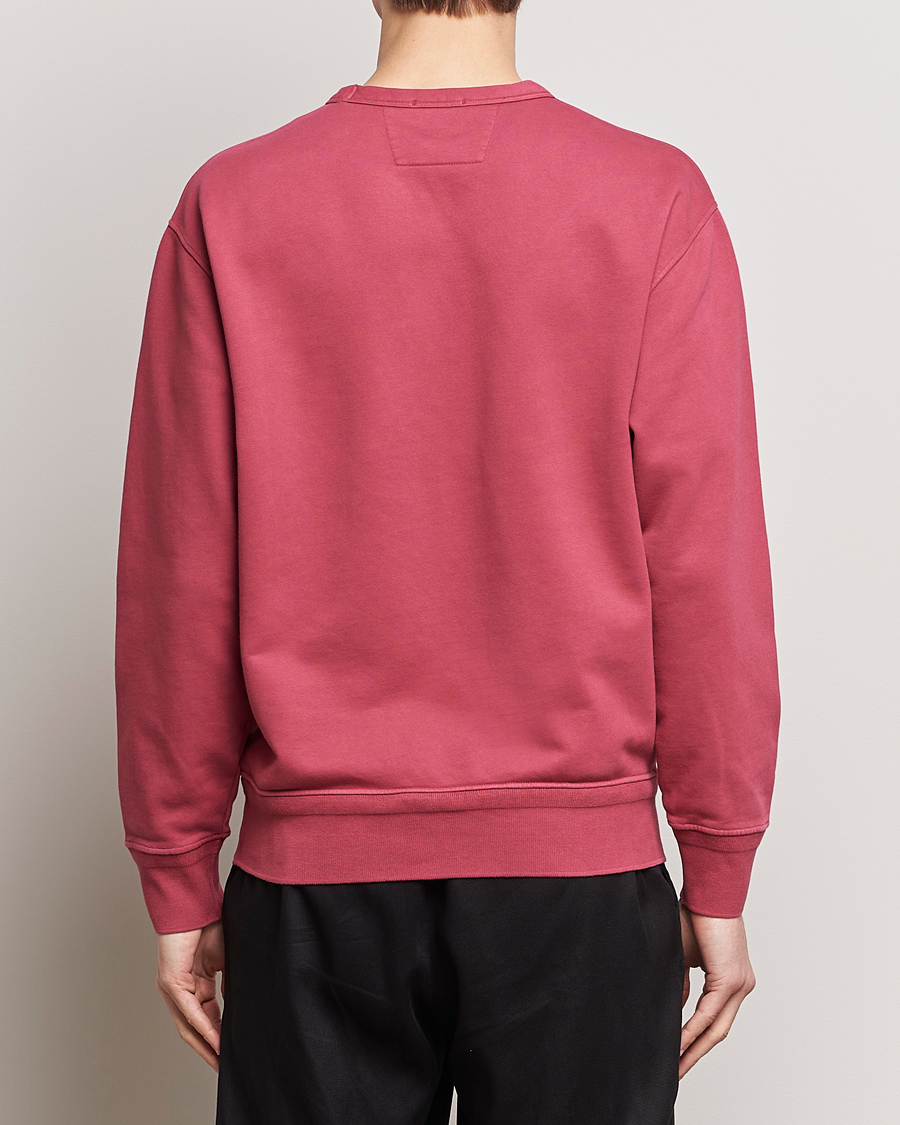 Men | Sweaters & Knitwear | C.P. Company | Resist Dyed Cotton Logo Sweatshirt Wine