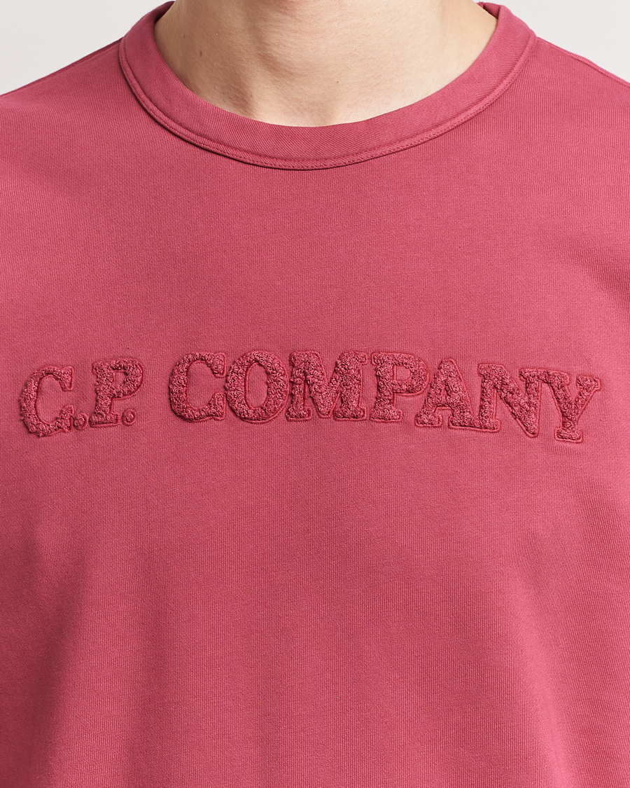 Men | Sweaters & Knitwear | C.P. Company | Resist Dyed Cotton Logo Sweatshirt Wine