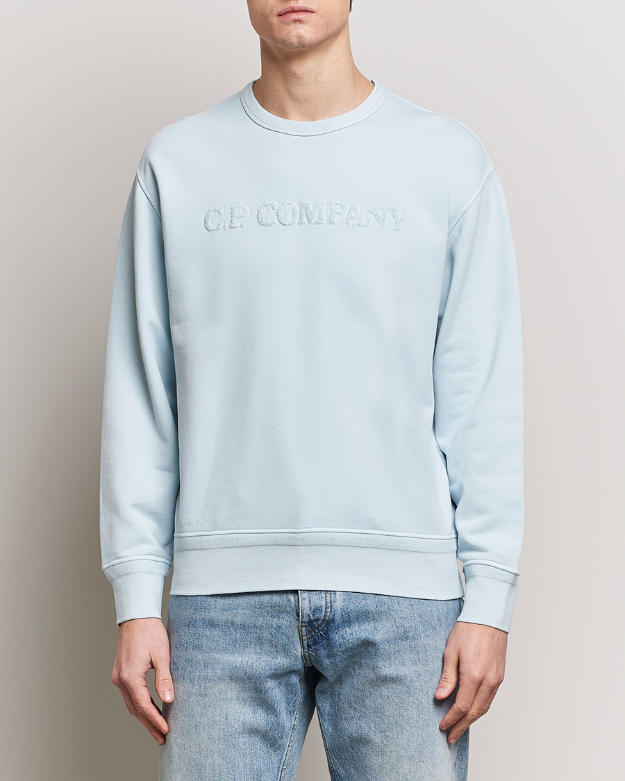 Men | Sweaters & Knitwear | C.P. Company | Resist Dyed Cotton Logo Sweatshirt Mint