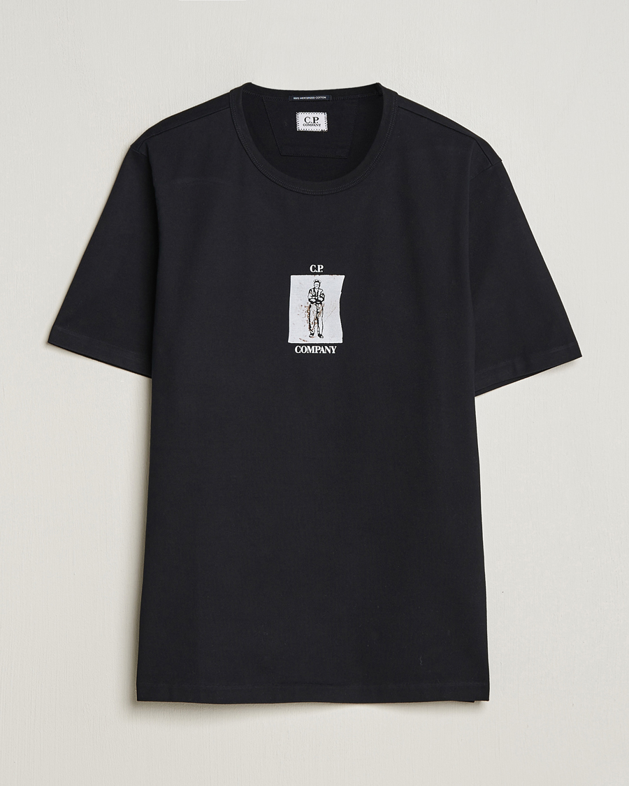 Men | T-Shirts | C.P. Company | Mercerized Heavy Cotton Back Logo T-Shirt Black
