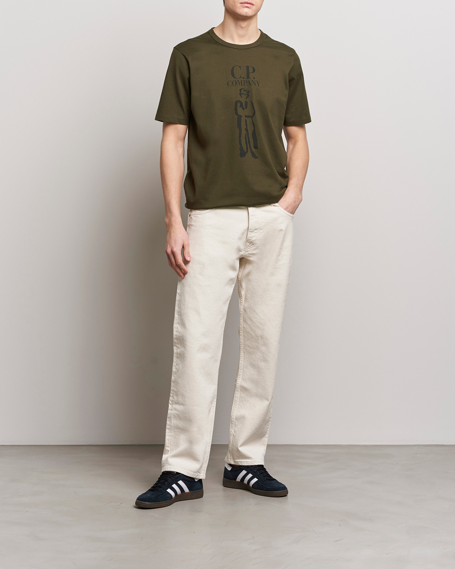 Men | T-Shirts | C.P. Company | Mercerized Heavy Cotton Logo T-Shirt Army