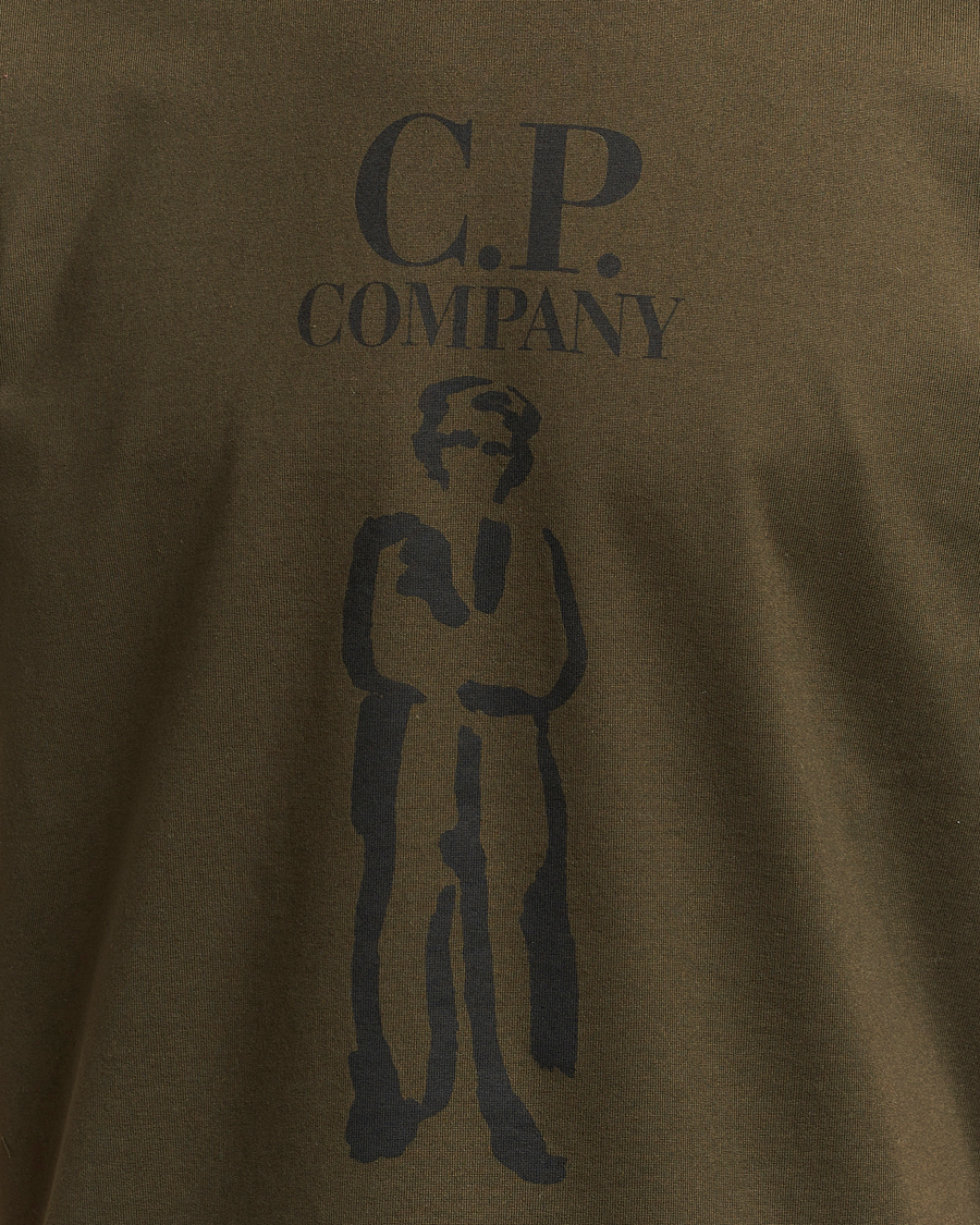 Men | T-Shirts | C.P. Company | Mercerized Heavy Cotton Logo T-Shirt Army