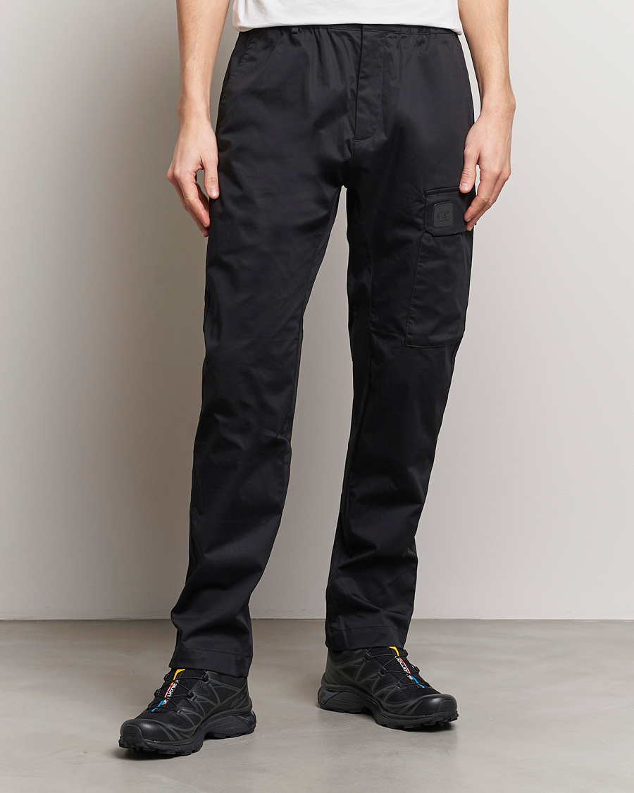 Men | Departments | C.P. Company | Metropolis Gabardine Stretch Satin Cargo Trousers Black