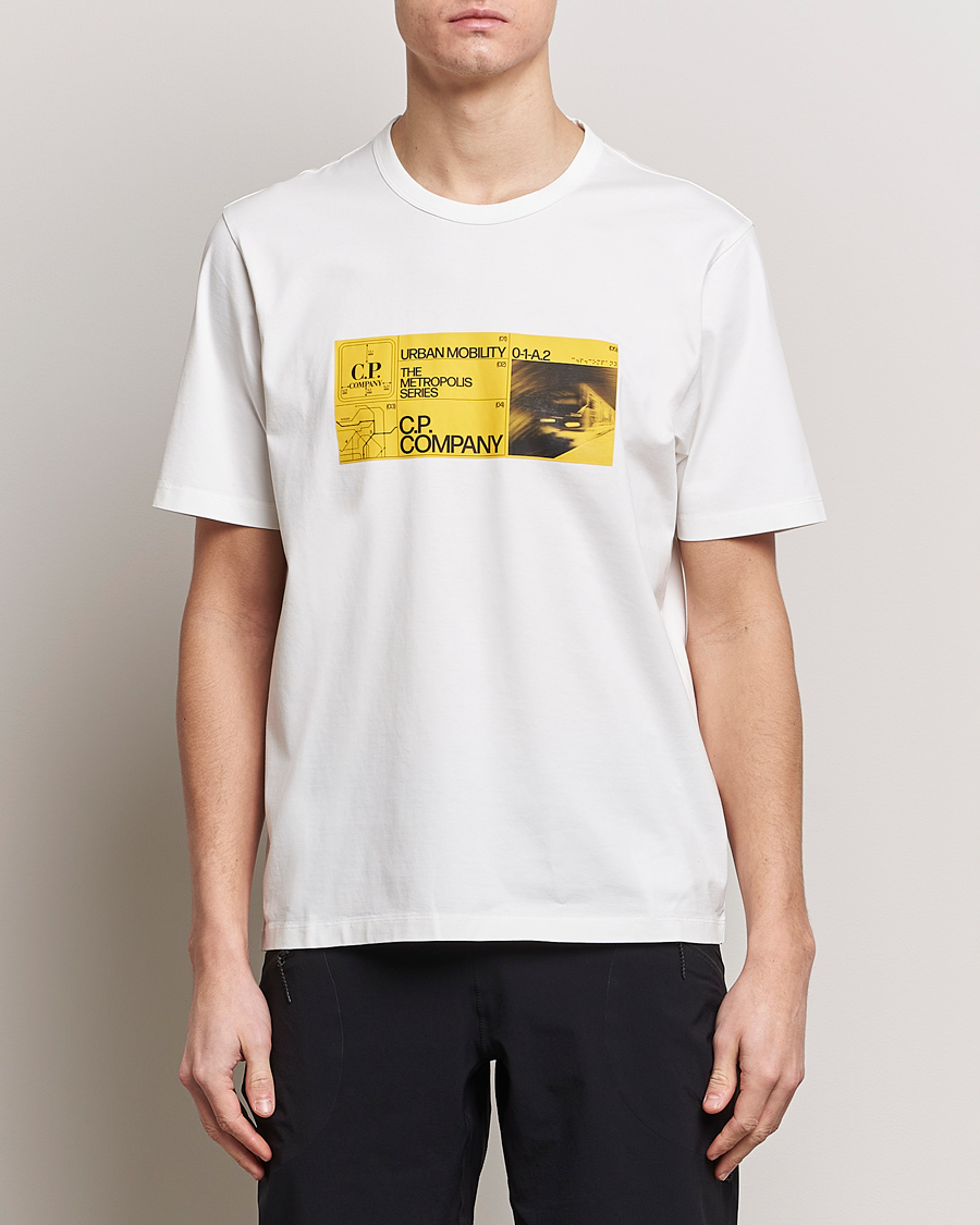 Men | T-Shirts | C.P. Company | Metropolis Mercerized Jersey Logo T-Shirt White