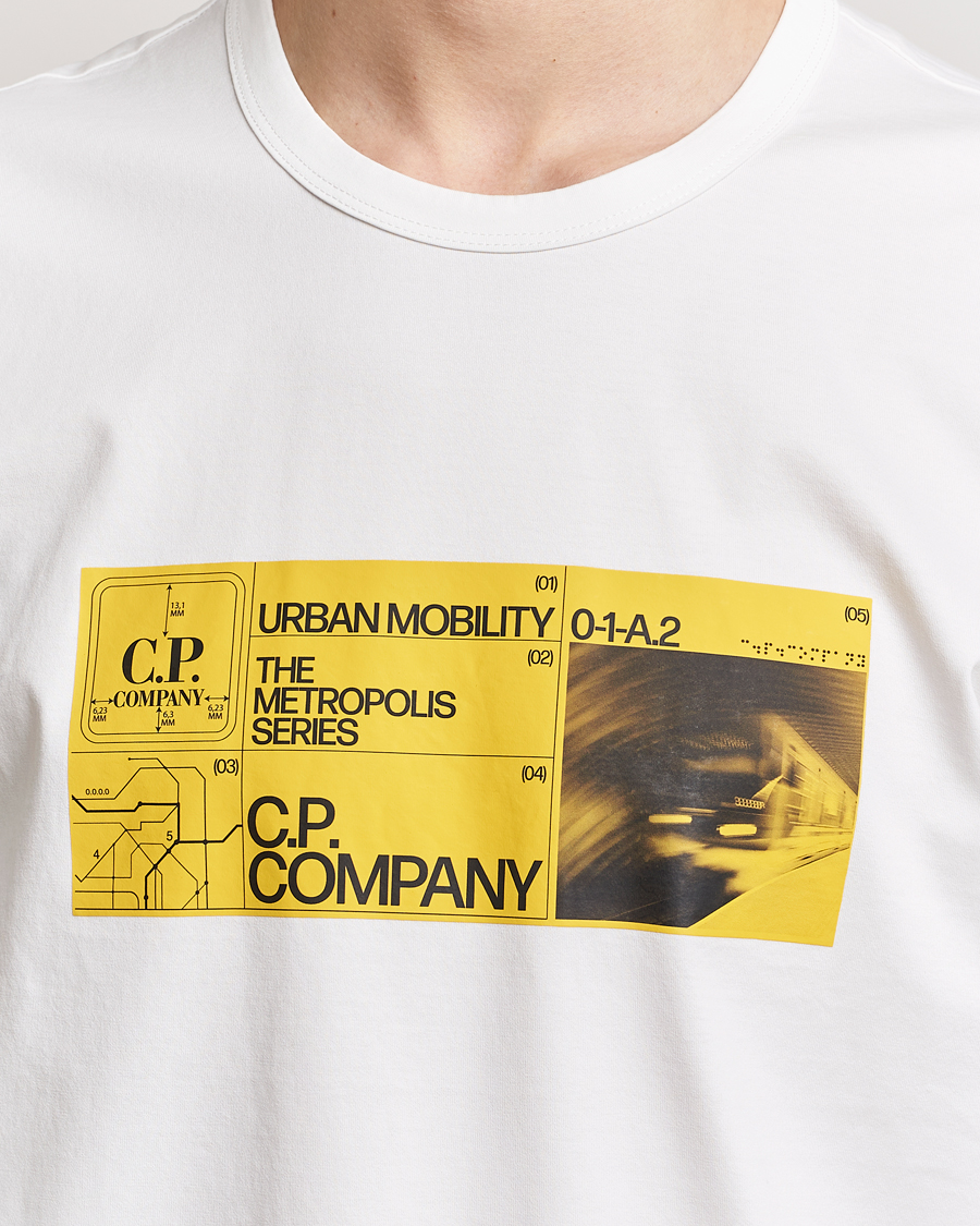 Men | T-Shirts | C.P. Company | Metropolis Mercerized Jersey Logo T-Shirt White