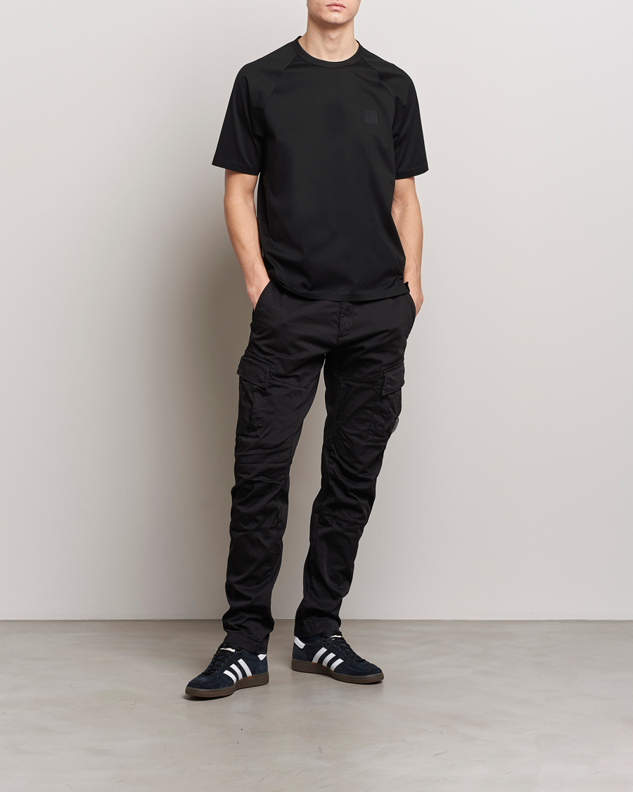 Men | T-Shirts | C.P. Company | Metropolis Mercerized Jersey Tonal Logo T-Shirt Black