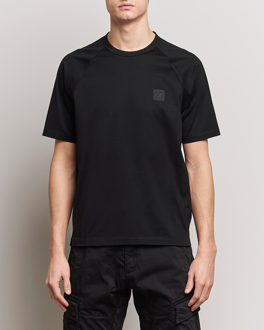 Men | Short Sleeve T-shirts | C.P. Company | Metropolis Mercerized Jersey Tonal Logo T-Shirt Black
