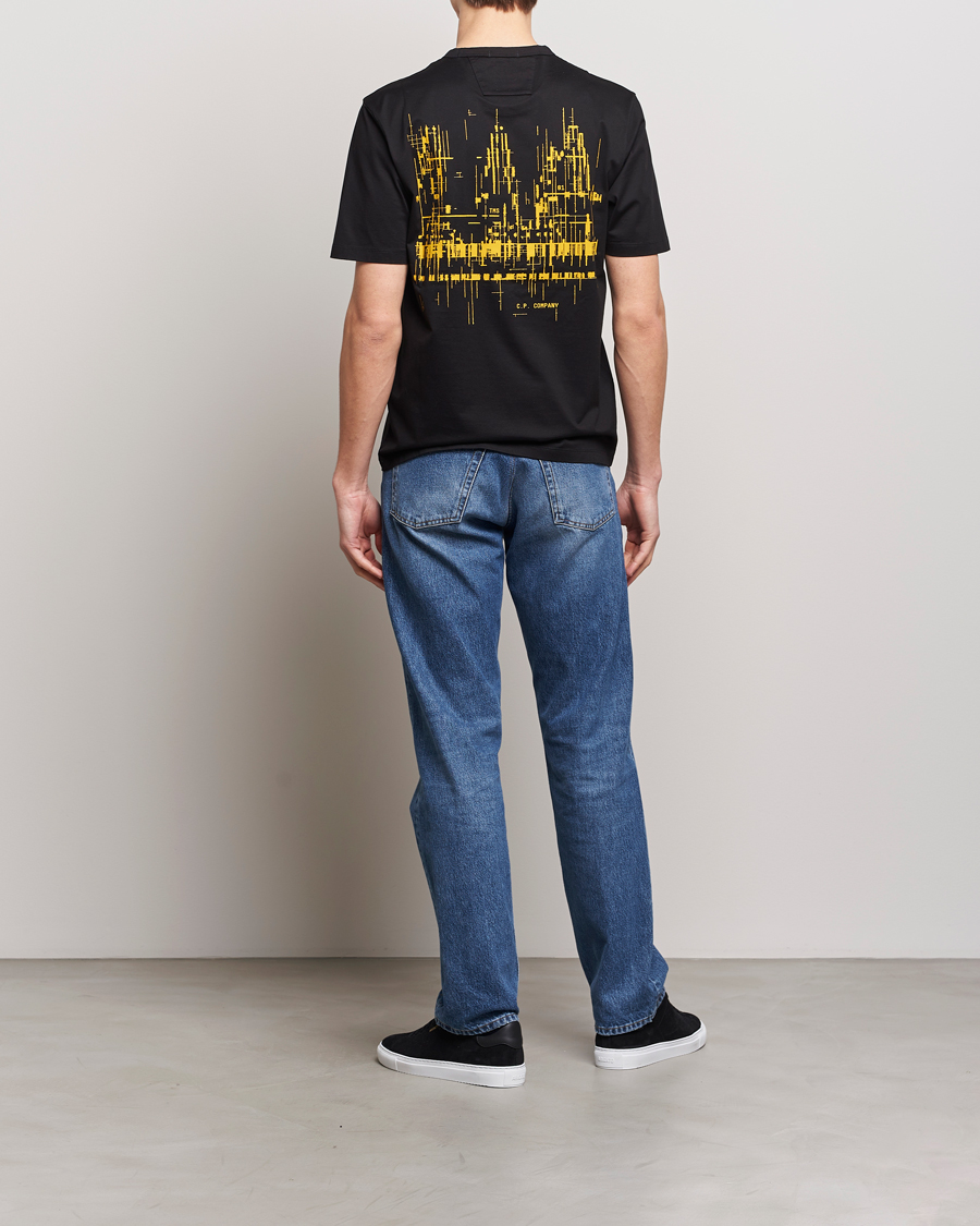 Men | T-Shirts | C.P. Company | Metropolis Mercerized Jersey Back Logo T-Shirt Black
