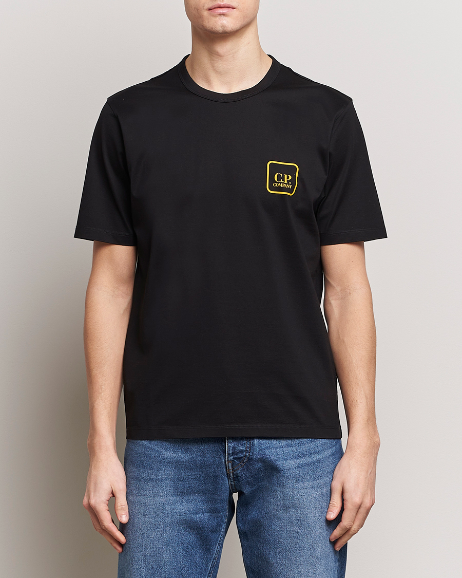 Men | T-Shirts | C.P. Company | Metropolis Mercerized Jersey Back Logo T-Shirt Black