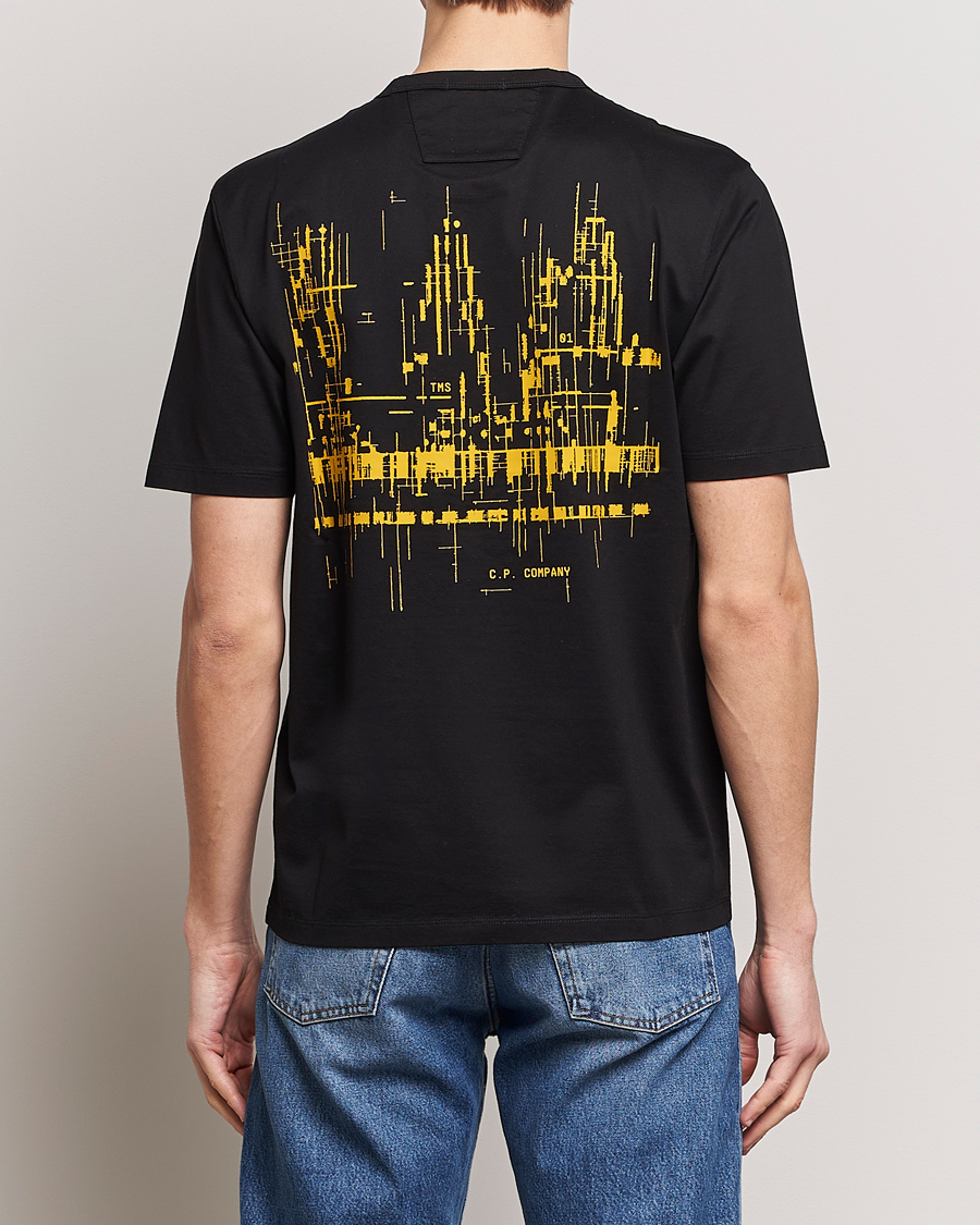 Men | T-Shirts | C.P. Company | Metropolis Mercerized Jersey Back Logo T-Shirt Black