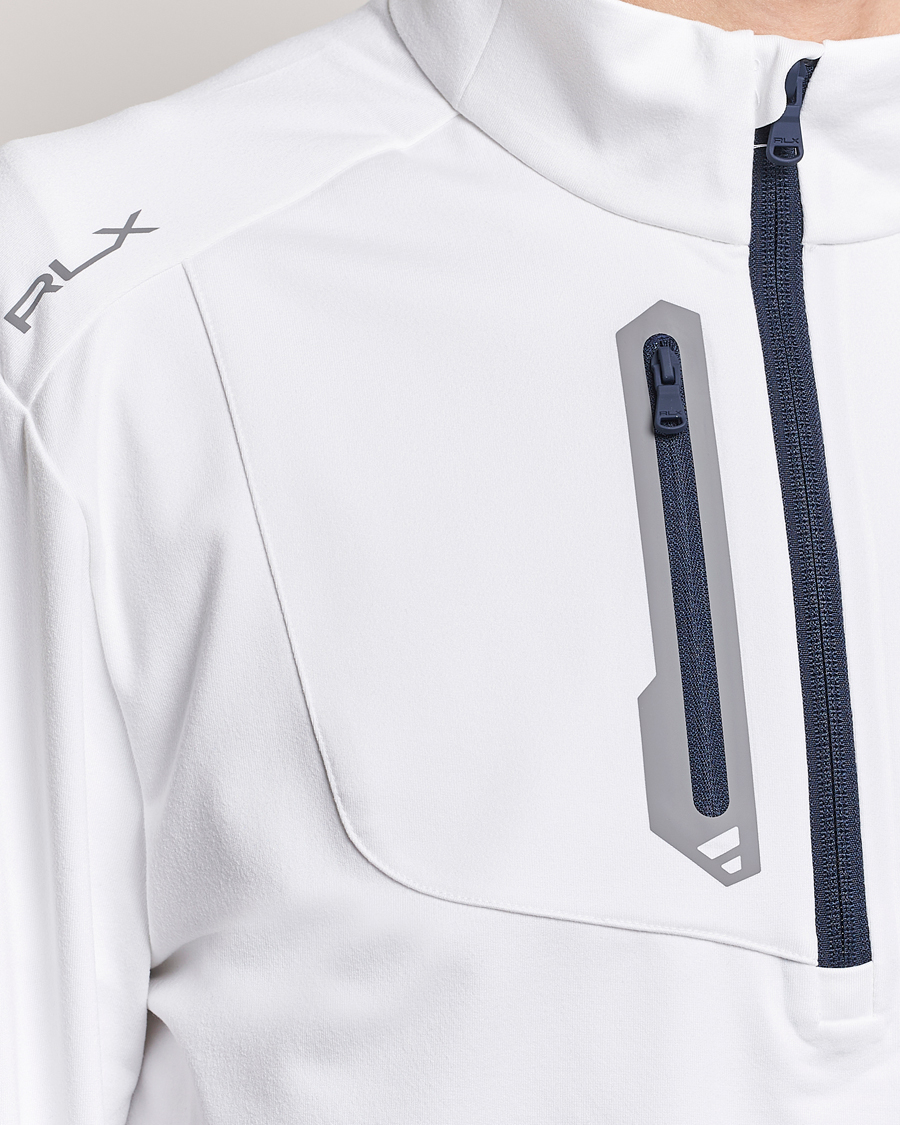 Men | Sweaters & Knitwear | RLX Ralph Lauren | Luxury Jersey Half Zip Ceramic White