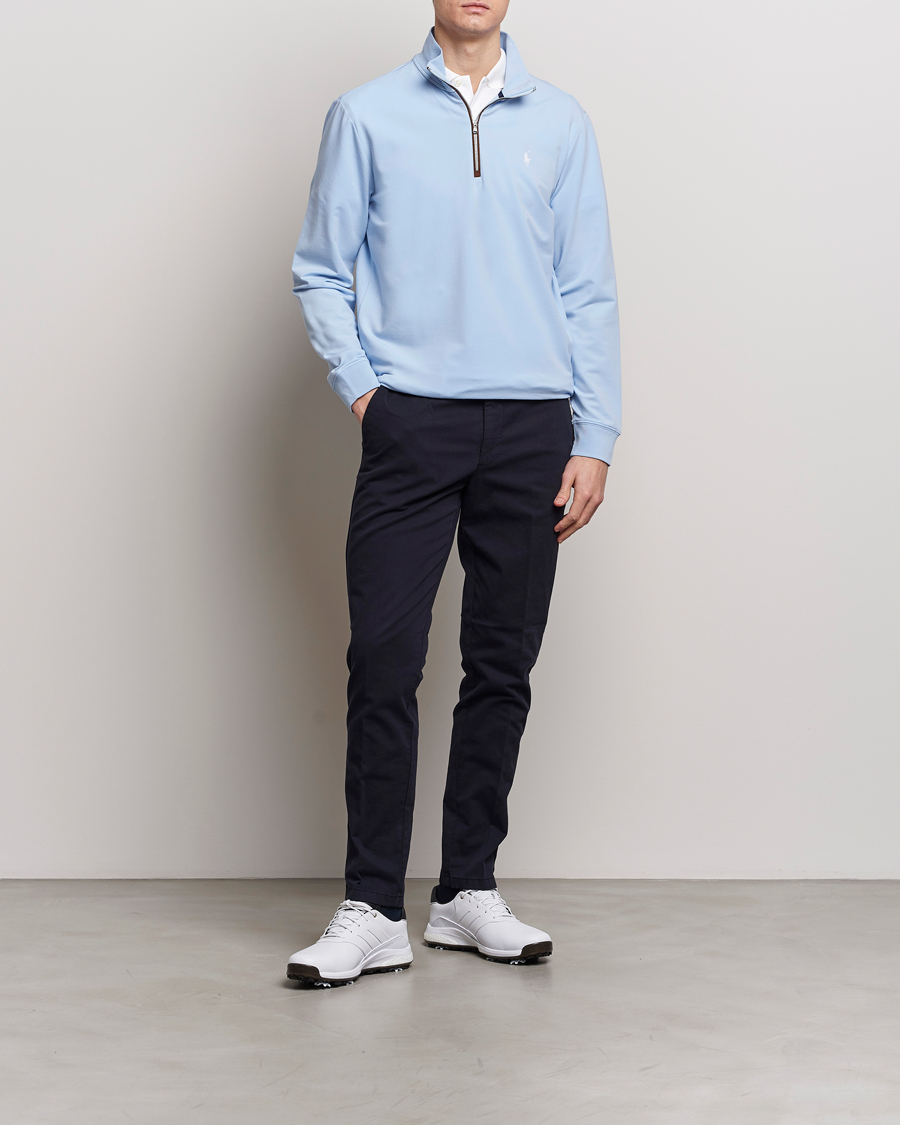 Men | Sweaters & Knitwear | Polo Ralph Lauren Golf | Terry Jersey Half Zip Sweater Office Blue