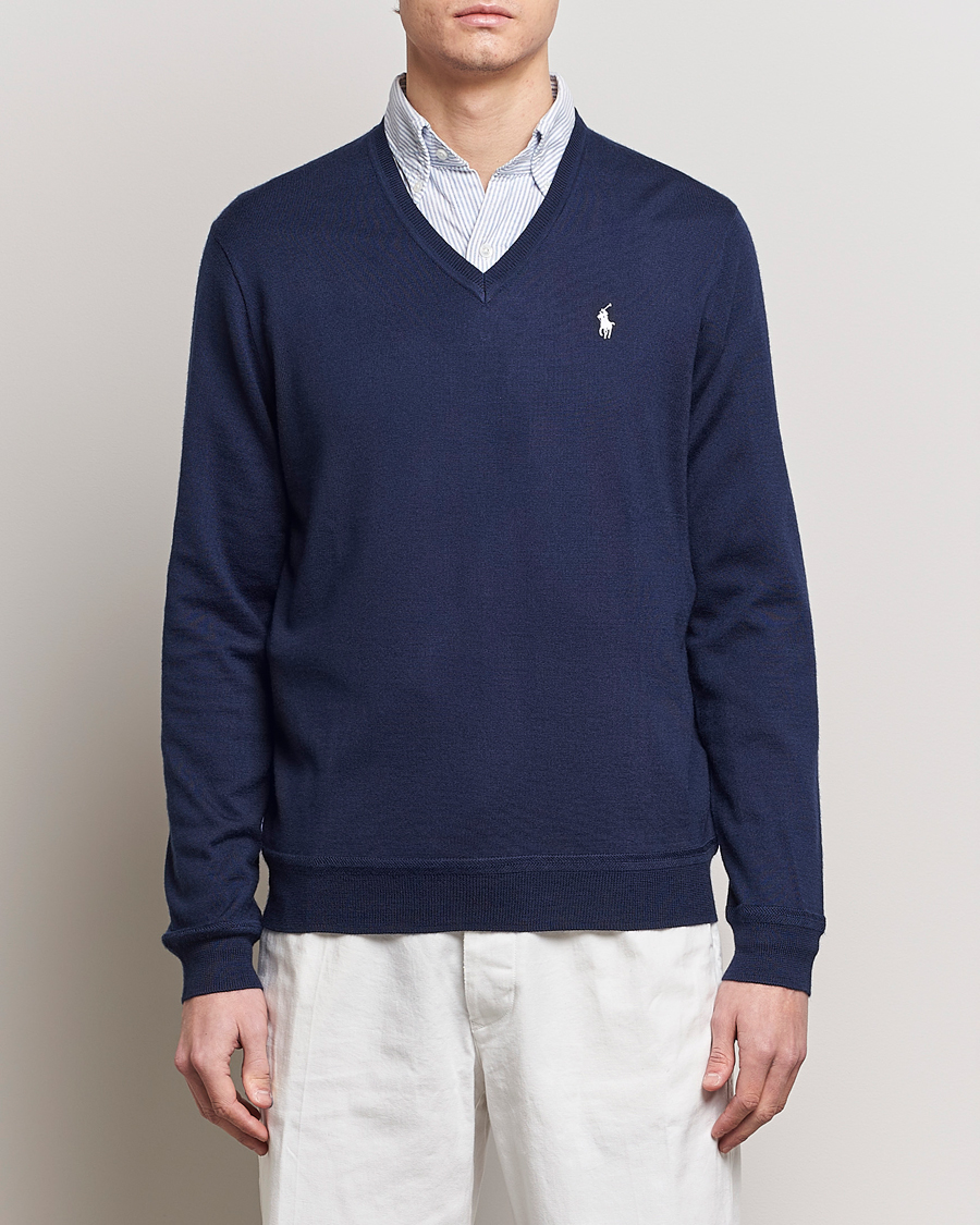Men |  | Polo Ralph Lauren Golf | Wool Knitted V-Neck Sweater Refined Navy