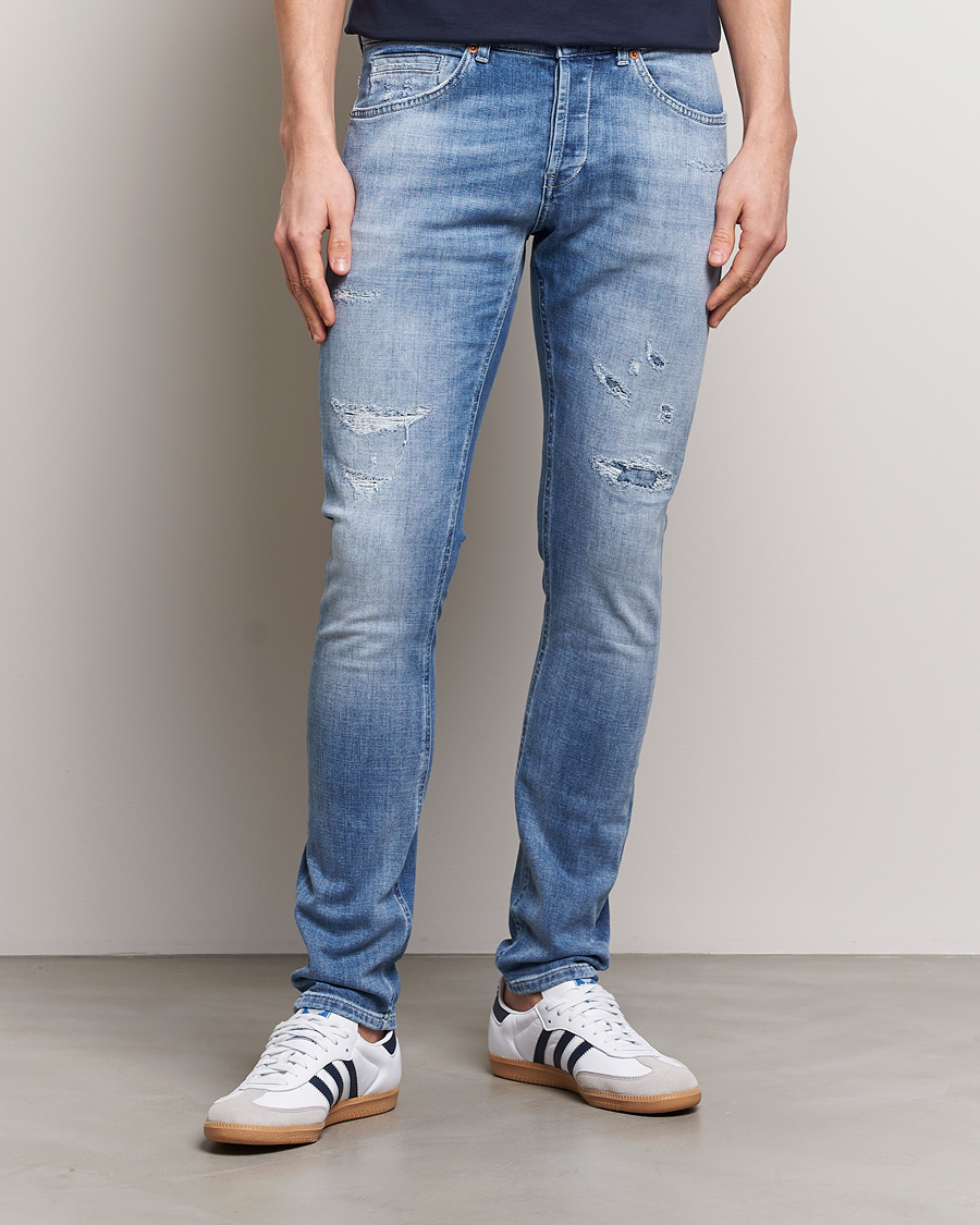 Men | Jeans | Dondup | George Distressed Jeans Light Blue