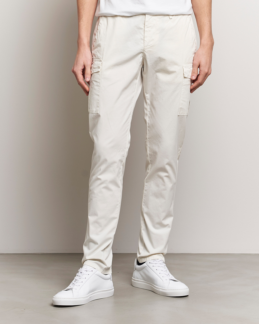 Men | Trousers | Dondup | Eddie Cargo Pants Off White