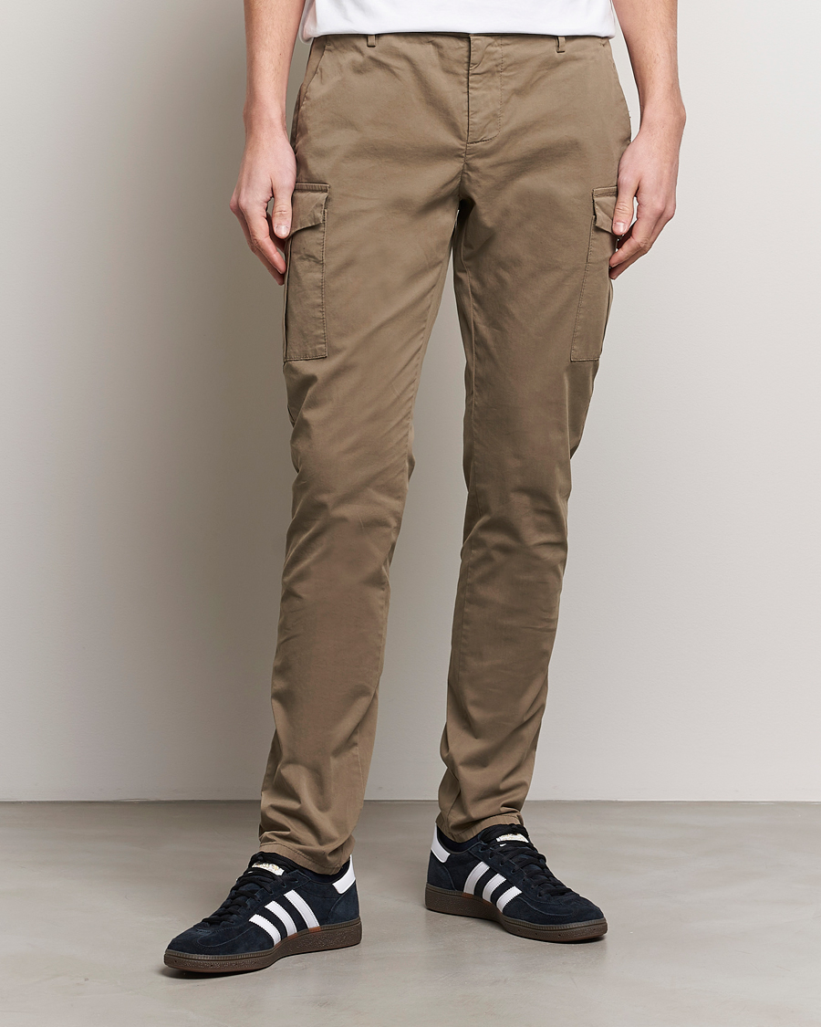 Men | Trousers | Dondup | Eddie Cargo Pants Dark Beige