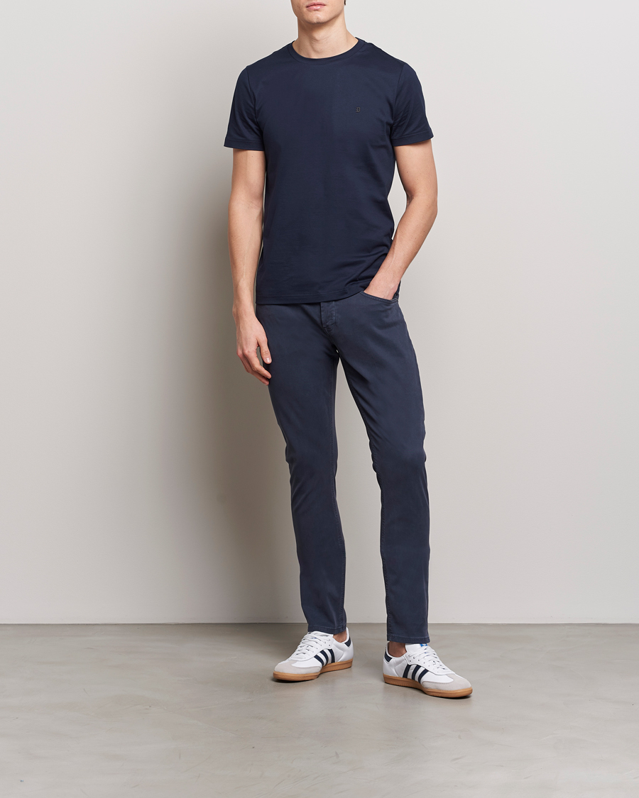 Men | Trousers | Dondup | George Gabardine 5-Pocket Navy