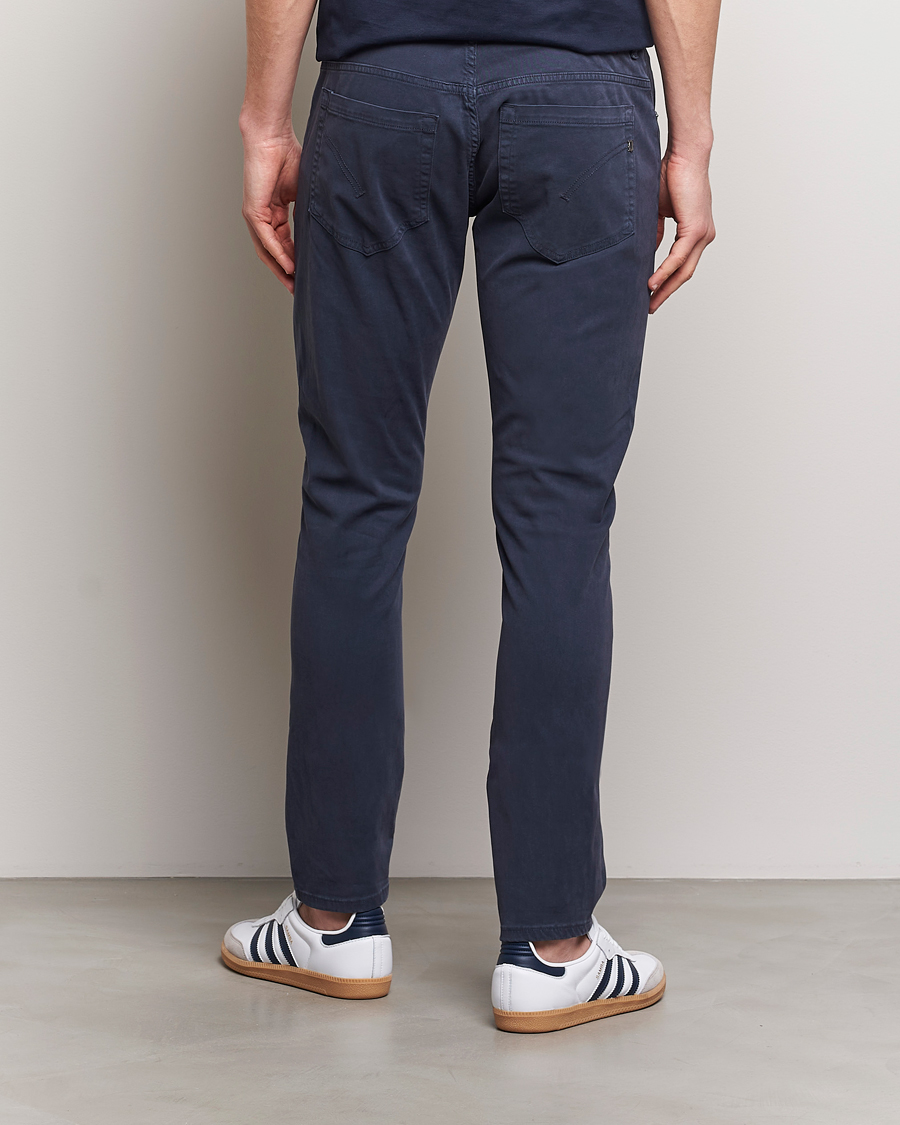 Men | Trousers | Dondup | George Gabardine 5-Pocket Navy