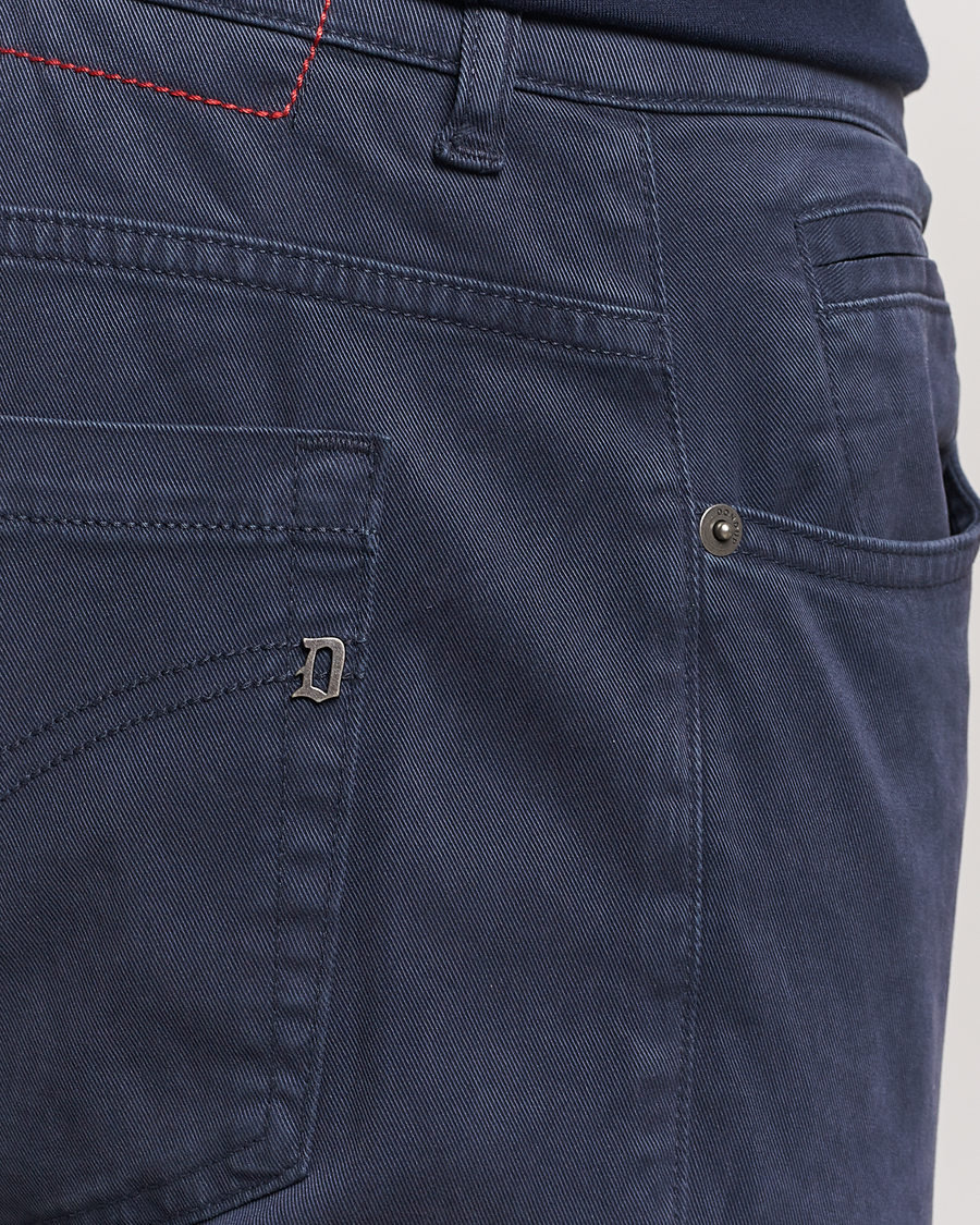 Men | Trousers | Dondup | George Gabardine 5-Pocket Navy