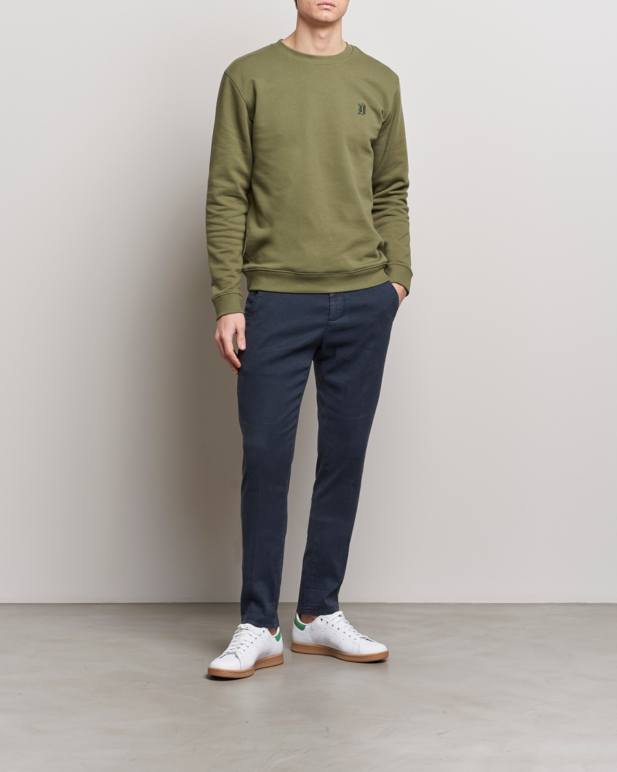 Men | Trousers | Dondup | Gaubert Linen Stretch Chinos Navy