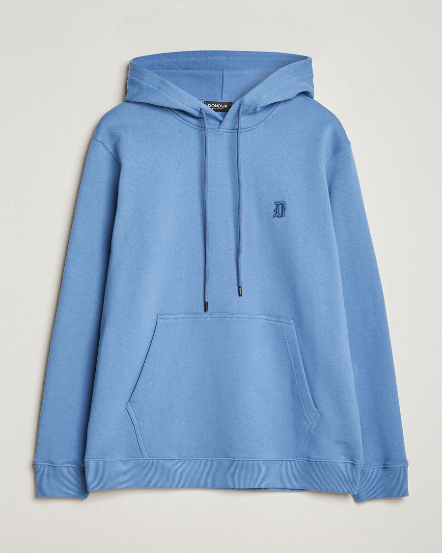 Men | Sweaters & Knitwear | Dondup | Logo Hoodie Washed Blue