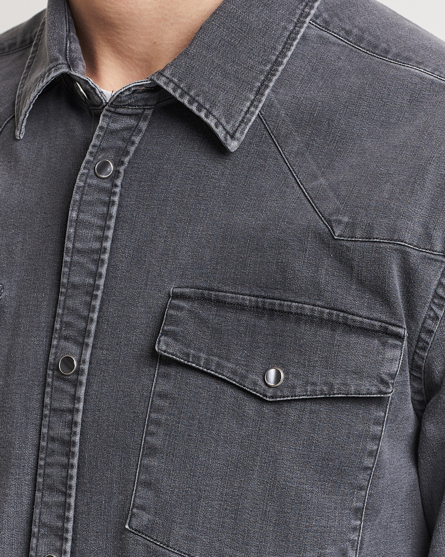 Men | Shirts | Dondup | Slim Fit Pocket Denim Shirt Washed Grey