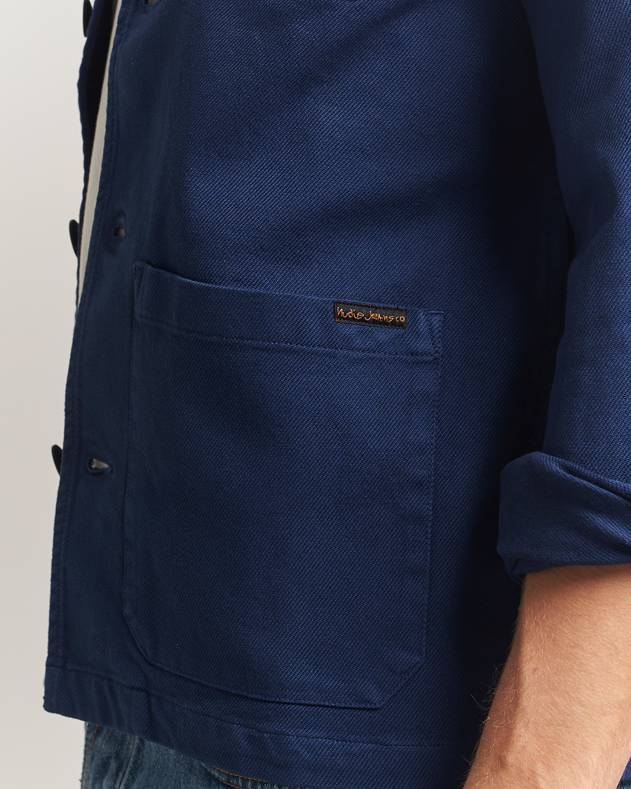 Men | Shirts | Nudie Jeans | Barney Worker Overshirt Mid Blue
