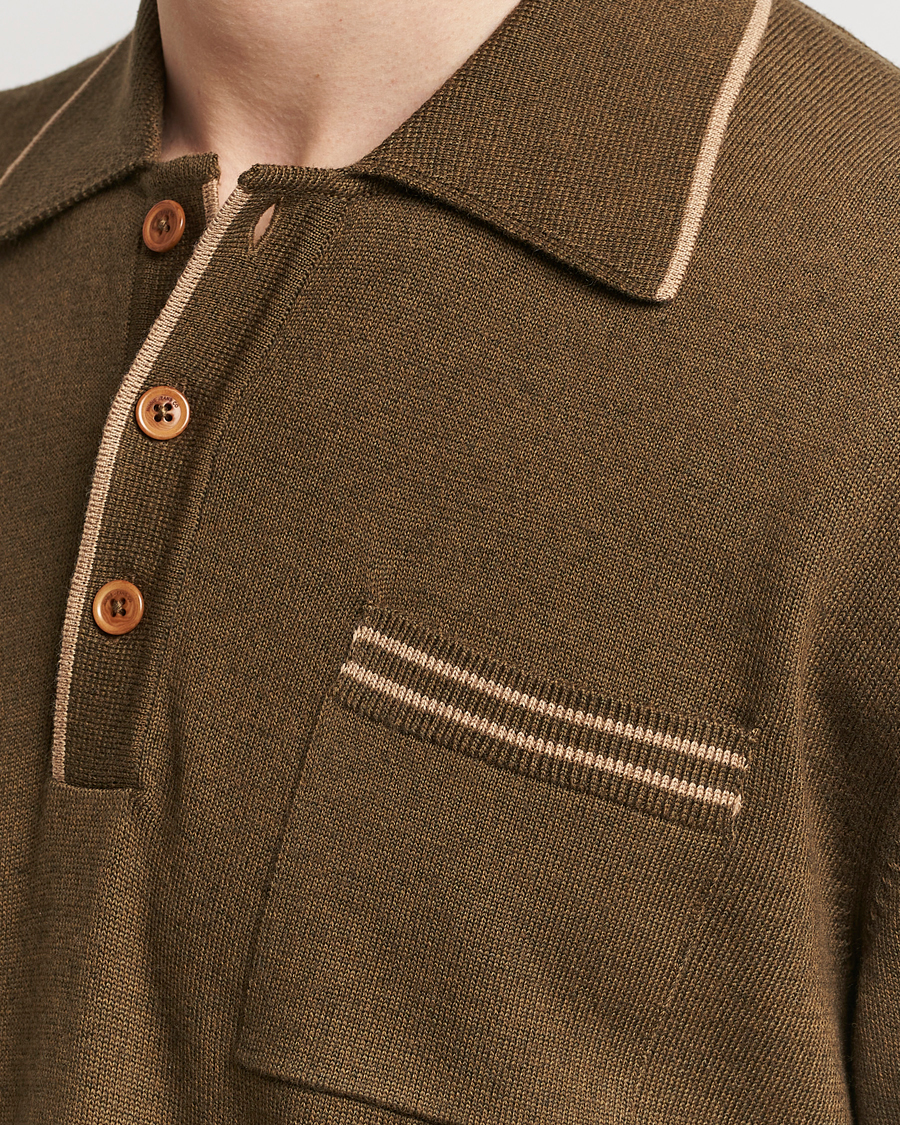 Men | Polo Shirts | Nudie Jeans | Frippe Knitted Polo Olive