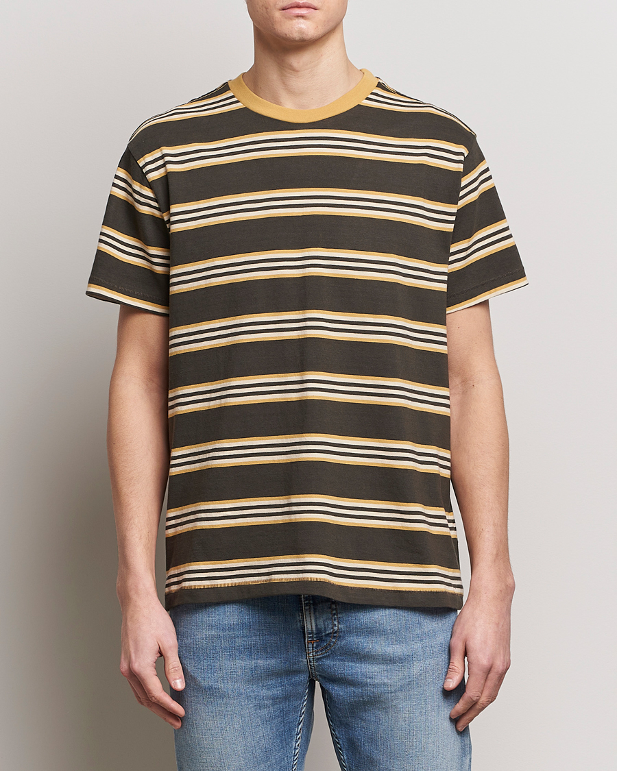 Men |  | Nudie Jeans | Leif Striped Crew Neck T-Shirt Multi