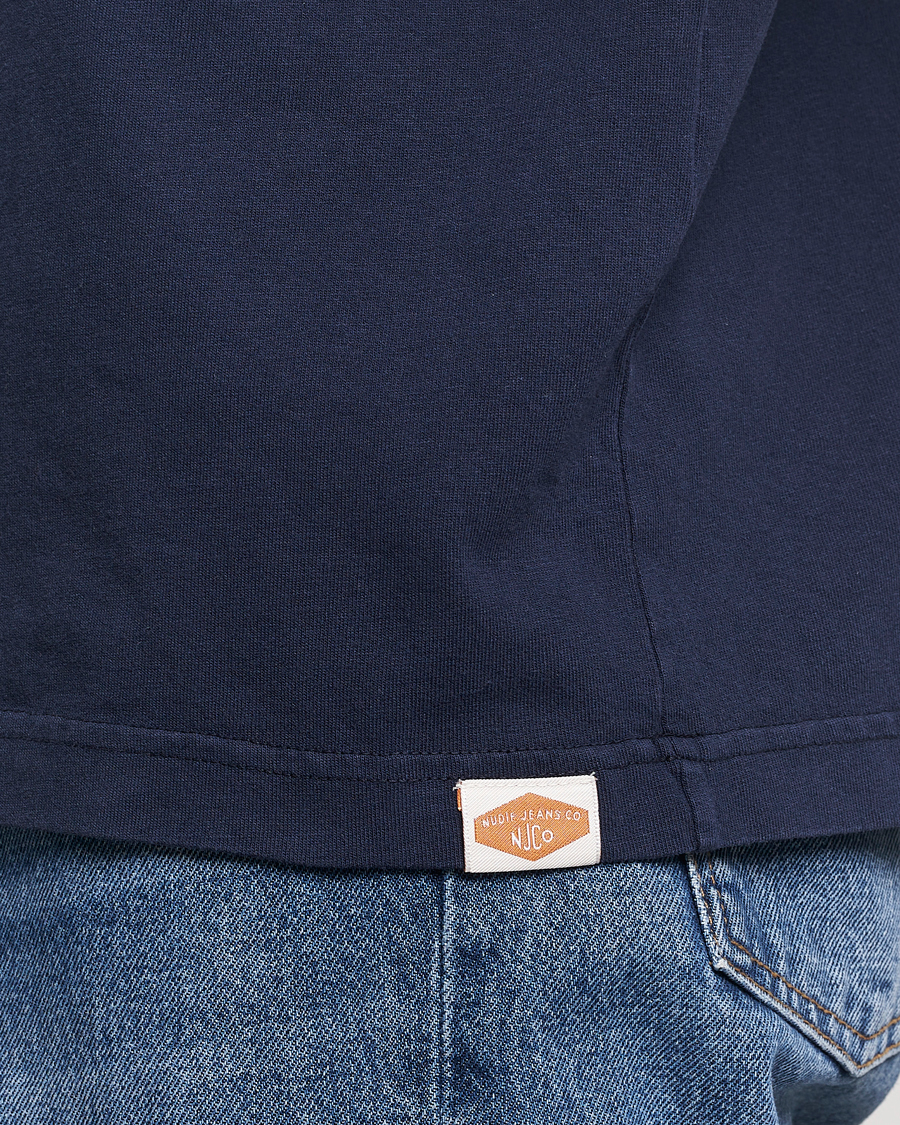 Men | T-Shirts | Nudie Jeans | Uno Everyday Crew Neck T-Shirt Blue