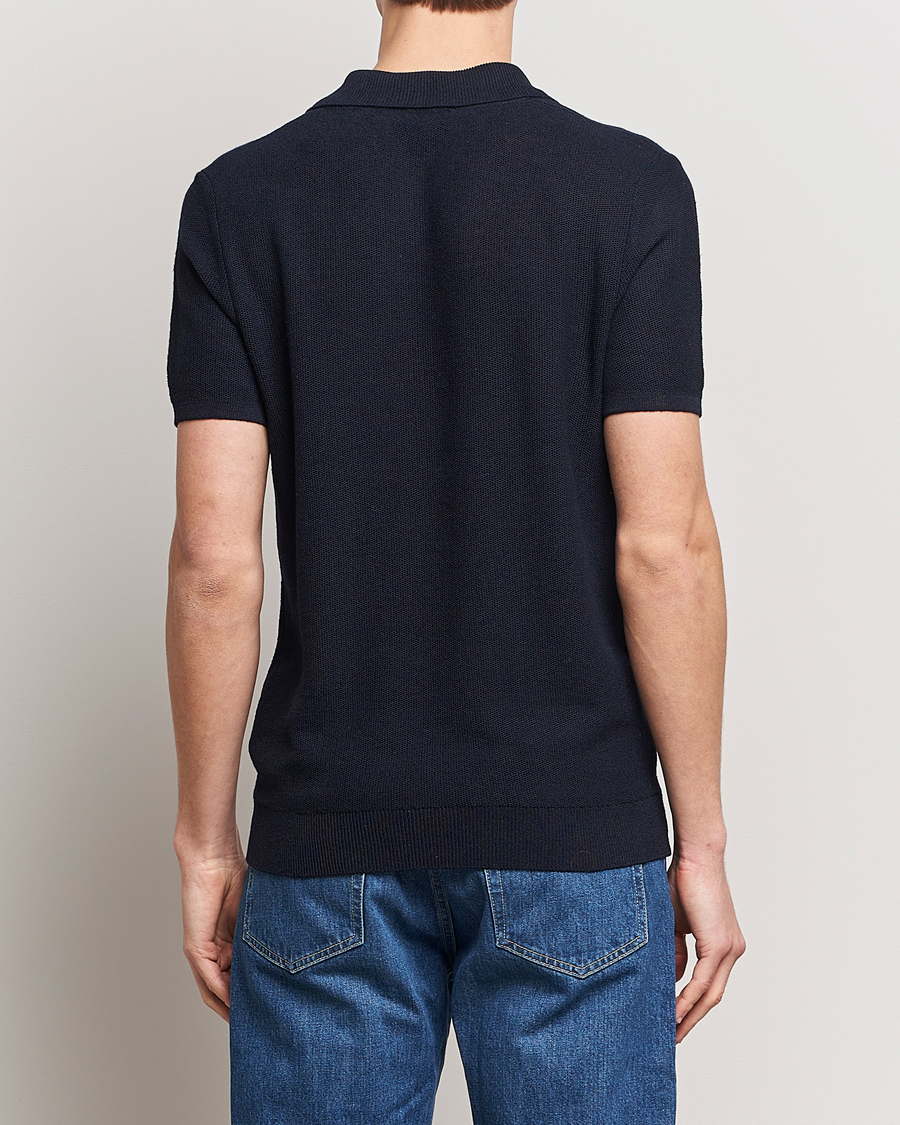 Men | Polo Shirts | A.P.C. | Jay Viscose/Linen Polo Dark Navy