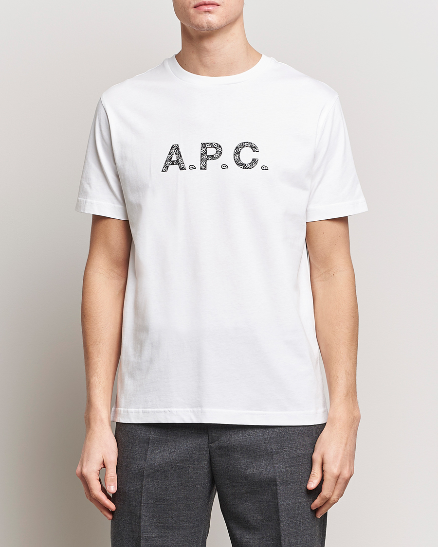 Men | Clothing | A.P.C. | Paisley Logo Crew Neck T-Shirt White